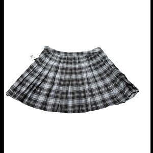 Forever 21 Pleated Skirt Womens Plus Size 0X  Plaid Black & White  NWT!